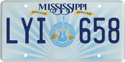 MS license plate LYI658