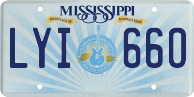 MS license plate LYI660