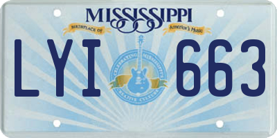 MS license plate LYI663