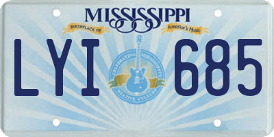 MS license plate LYI685