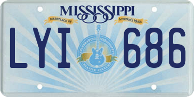 MS license plate LYI686