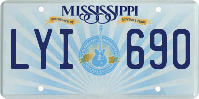 MS license plate LYI690