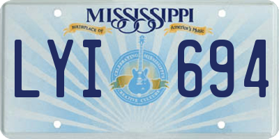MS license plate LYI694