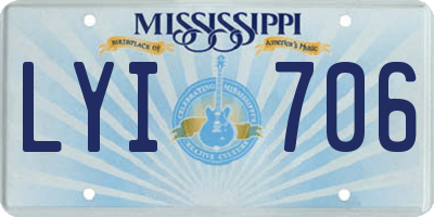 MS license plate LYI706