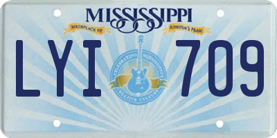 MS license plate LYI709