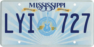 MS license plate LYI727