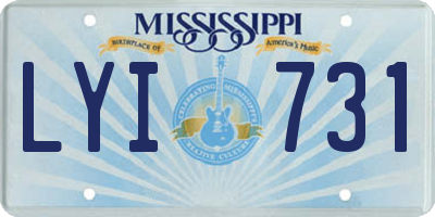 MS license plate LYI731