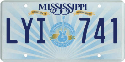 MS license plate LYI741