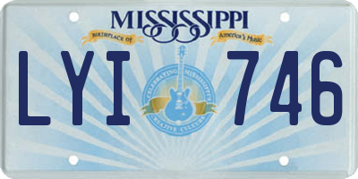 MS license plate LYI746