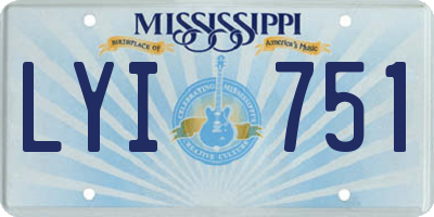 MS license plate LYI751