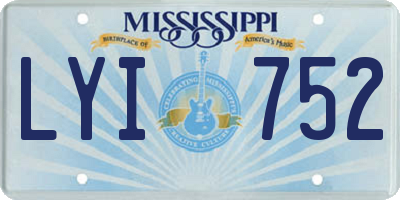 MS license plate LYI752