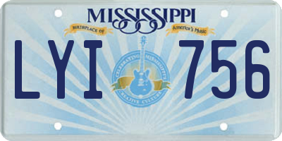 MS license plate LYI756