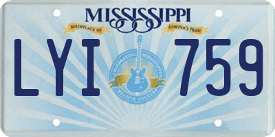 MS license plate LYI759