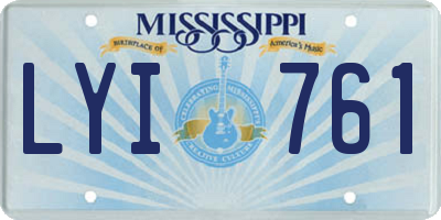 MS license plate LYI761