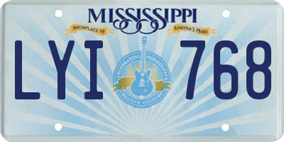 MS license plate LYI768