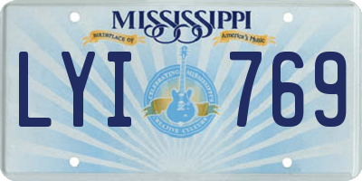 MS license plate LYI769