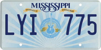 MS license plate LYI775