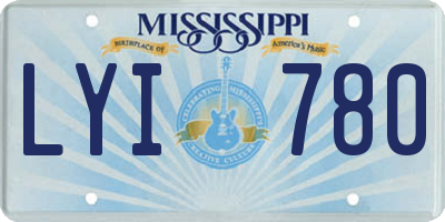 MS license plate LYI780