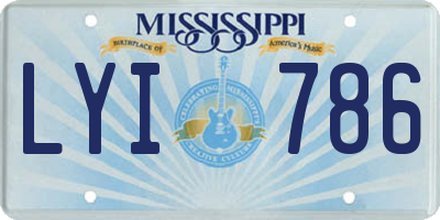 MS license plate LYI786
