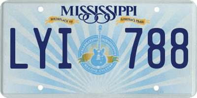 MS license plate LYI788