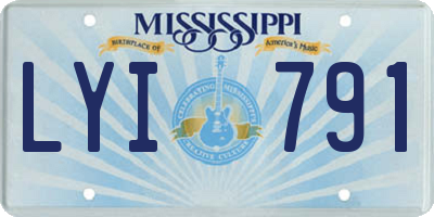 MS license plate LYI791