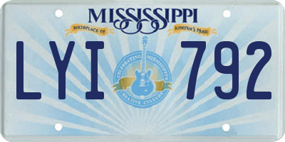 MS license plate LYI792
