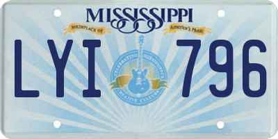 MS license plate LYI796