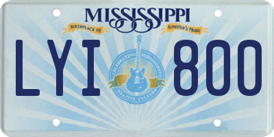 MS license plate LYI800