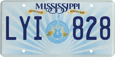 MS license plate LYI828