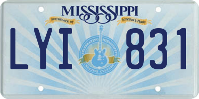 MS license plate LYI831