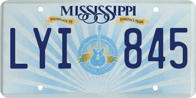 MS license plate LYI845