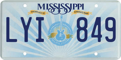 MS license plate LYI849