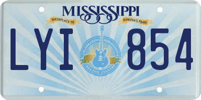 MS license plate LYI854