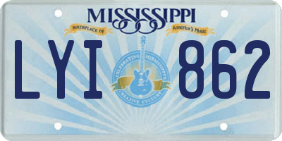 MS license plate LYI862