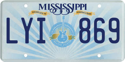 MS license plate LYI869