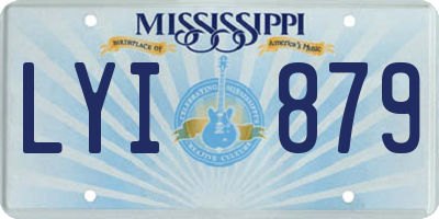 MS license plate LYI879
