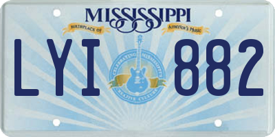 MS license plate LYI882