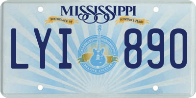 MS license plate LYI890