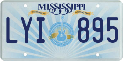 MS license plate LYI895