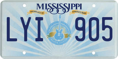 MS license plate LYI905