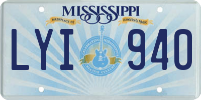 MS license plate LYI940