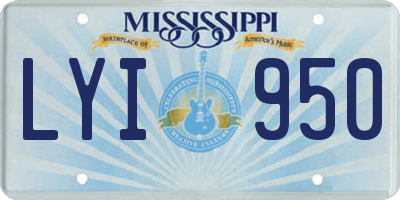 MS license plate LYI950