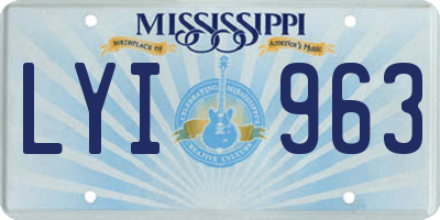 MS license plate LYI963