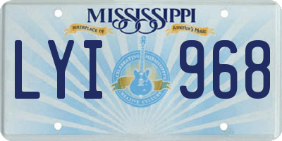 MS license plate LYI968