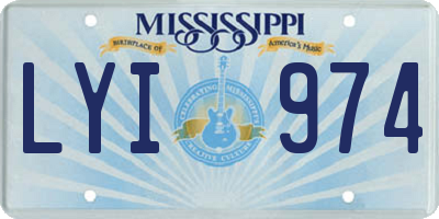 MS license plate LYI974