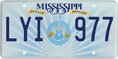 MS license plate LYI977
