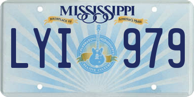 MS license plate LYI979