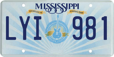 MS license plate LYI981