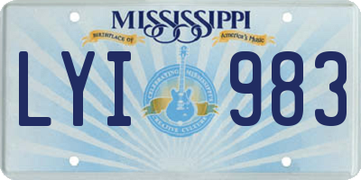 MS license plate LYI983