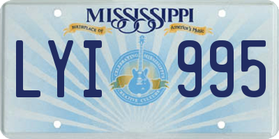 MS license plate LYI995